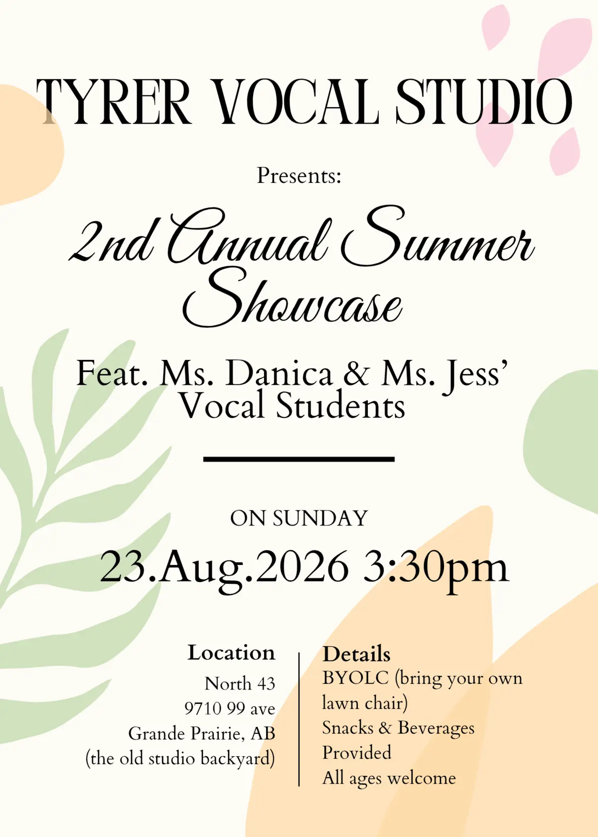 Summer Showcase 2026 event poster